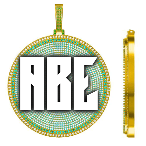 CUSTOM LETTER NECKLACE 3D BIG DISC