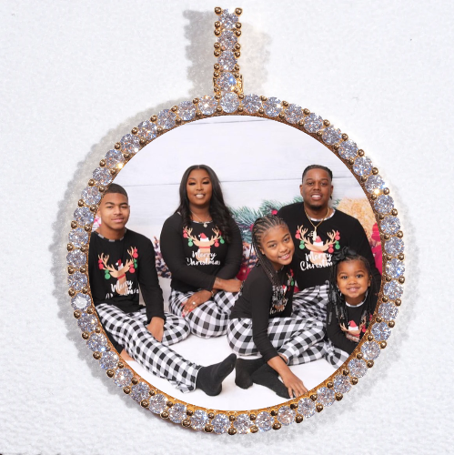 LARGE 3D CIRCLE CUSTOM PICTURE PENDANT