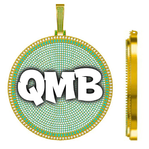 CUSTOM LETTER NECKLACE 3D BIG DISC
