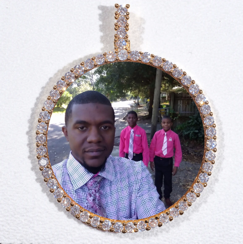 LARGE 3D CIRCLE CUSTOM PICTURE PENDANT