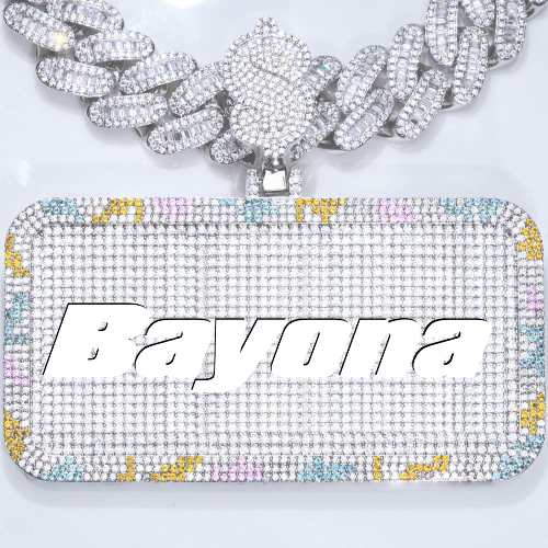 CUSTOM LETTER NECKLACE 3D COLORFUL SQUARE