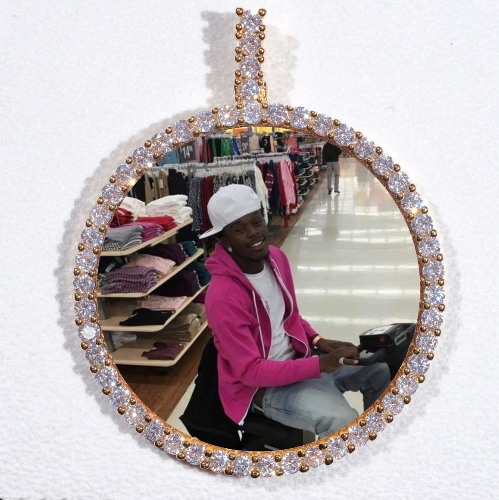 LARGE 3D CIRCLE CUSTOM PICTURE PENDANT