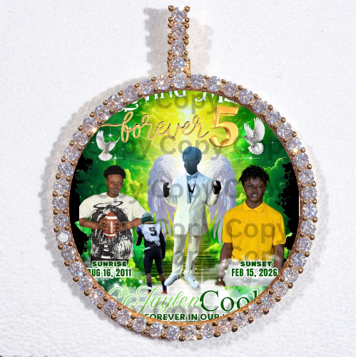 LARGE 3D CIRCLE CUSTOM PICTURE PENDANT