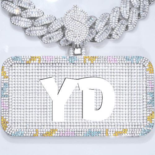 CUSTOM LETTER NECKLACE 3D COLORFUL SQUARE