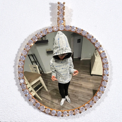 LARGE 3D CIRCLE CUSTOM PICTURE PENDANT