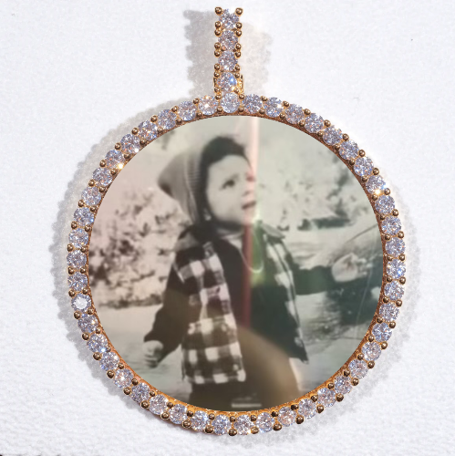 LARGE 3D CIRCLE CUSTOM PICTURE PENDANT