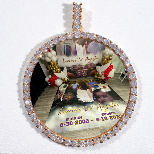 LARGE 3D CIRCLE CUSTOM PICTURE PENDANT