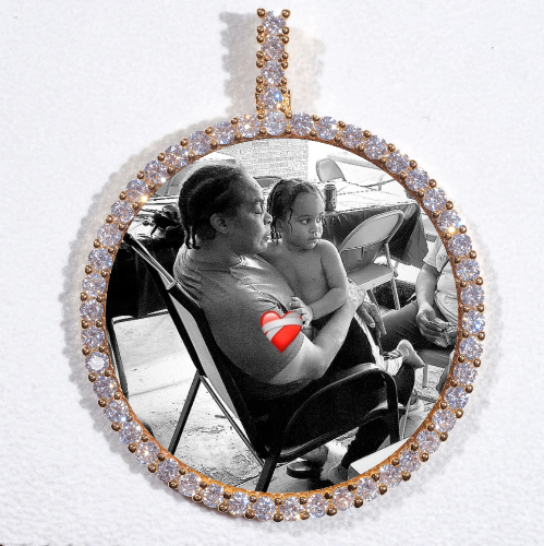 LARGE 3D CIRCLE CUSTOM PICTURE PENDANT