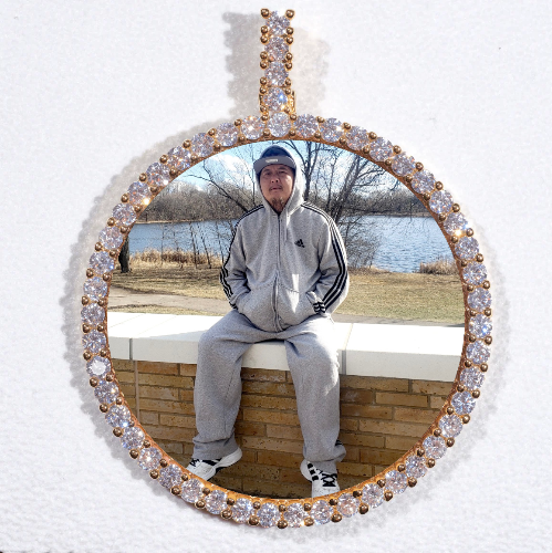 LARGE 3D CIRCLE CUSTOM PICTURE PENDANT