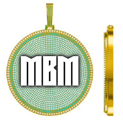 CUSTOM LETTER NECKLACE 3D BIG DISC