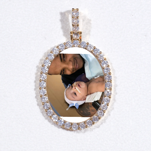 3D Oval Custom Picture Pendant