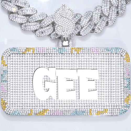 CUSTOM LETTER NECKLACE 3D COLORFUL SQUARE