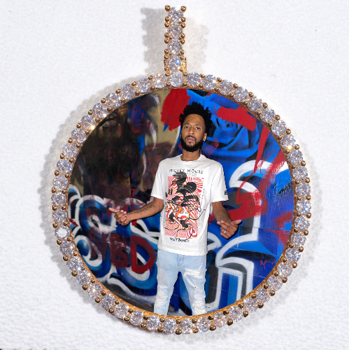 LARGE 3D CIRCLE CUSTOM PICTURE PENDANT