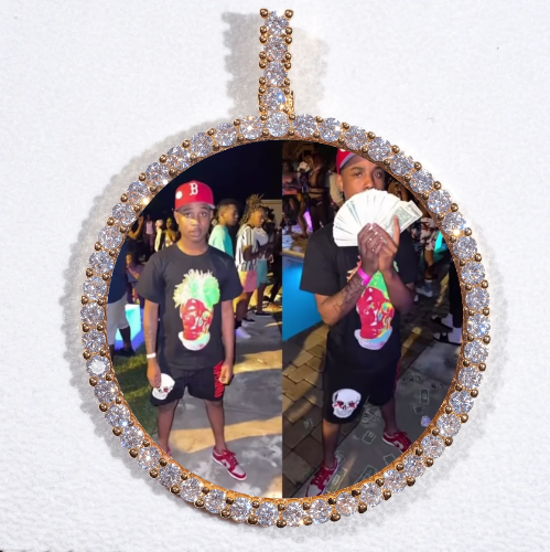 LARGE 3D CIRCLE CUSTOM PICTURE PENDANT