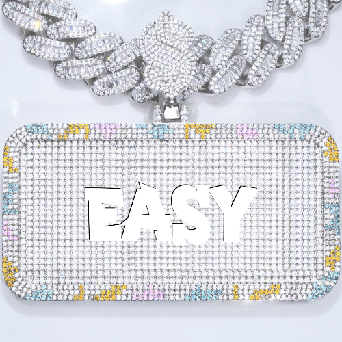 CUSTOM LETTER NECKLACE 3D COLORFUL SQUARE