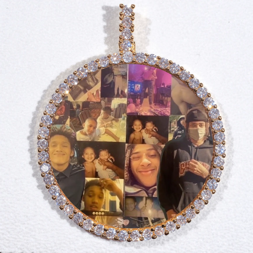 LARGE 3D CIRCLE CUSTOM PICTURE PENDANT