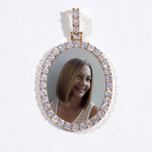 3D Oval Custom Picture Pendant