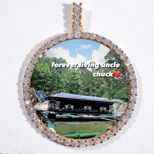 LARGE 3D CIRCLE CUSTOM PICTURE PENDANT