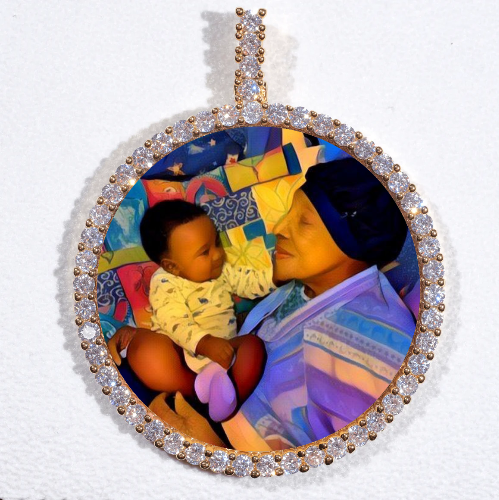 LARGE 3D CIRCLE CUSTOM PICTURE PENDANT