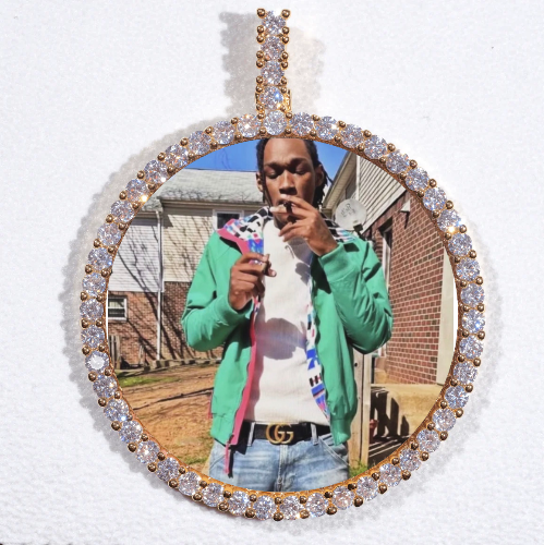 LARGE 3D CIRCLE CUSTOM PICTURE PENDANT