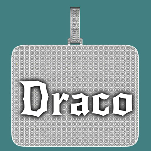 CUSTOM LETTER NECKLACE 3D BIG SQUARE