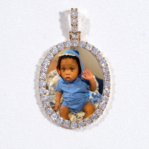 3D Oval Custom Picture Pendant