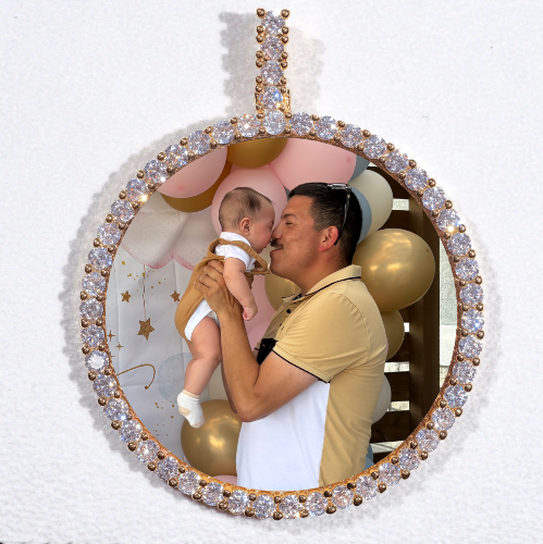 LARGE 3D CIRCLE CUSTOM PICTURE PENDANT