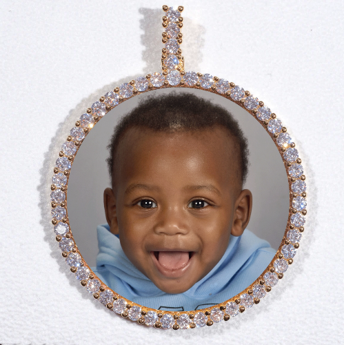 LARGE 3D CIRCLE CUSTOM PICTURE PENDANT