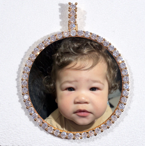 LARGE 3D CIRCLE CUSTOM PICTURE PENDANT