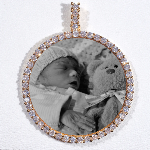 LARGE 3D CIRCLE CUSTOM PICTURE PENDANT