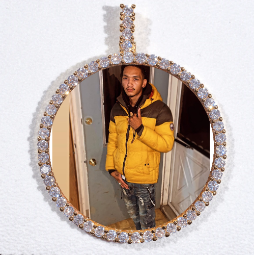 LARGE 3D CIRCLE CUSTOM PICTURE PENDANT