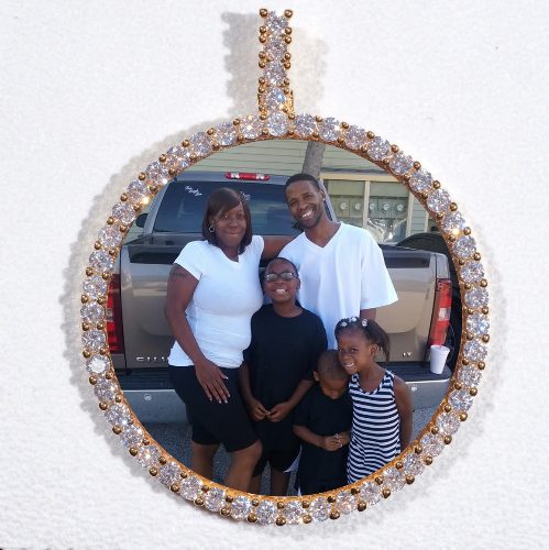 LARGE 3D CIRCLE CUSTOM PICTURE PENDANT