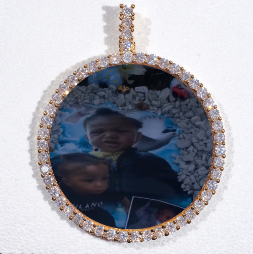 LARGE 3D CIRCLE CUSTOM PICTURE PENDANT