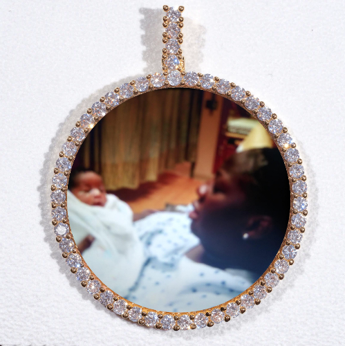 LARGE 3D CIRCLE CUSTOM PICTURE PENDANT