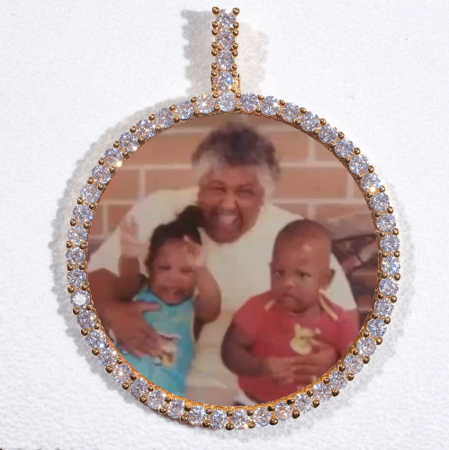 LARGE 3D CIRCLE CUSTOM PICTURE PENDANT
