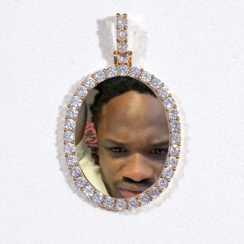 3D Oval Custom Picture Pendant