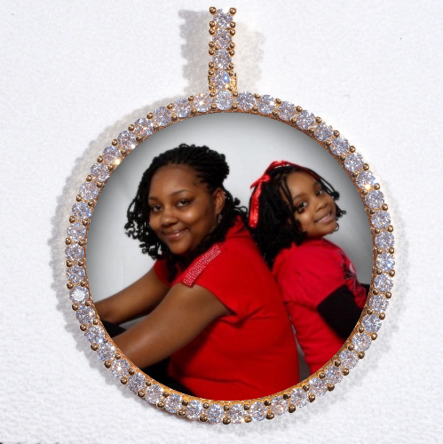 LARGE 3D CIRCLE CUSTOM PICTURE PENDANT