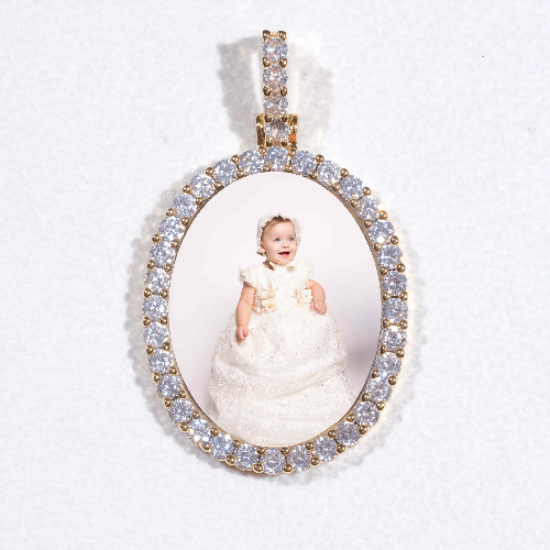 3D Oval Custom Picture Pendant