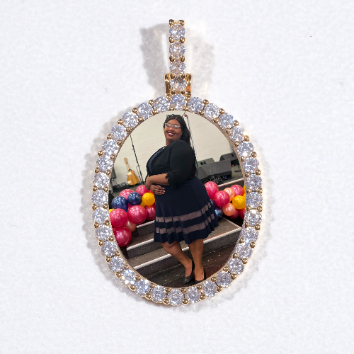 3D Oval Custom Picture Pendant
