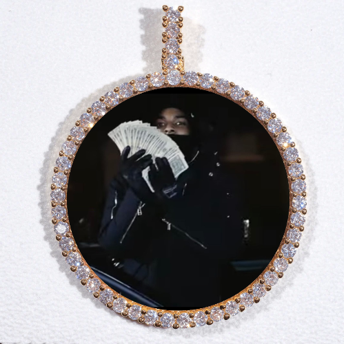 LARGE 3D CIRCLE CUSTOM PICTURE PENDANT