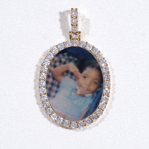3D Oval Custom Picture Pendant