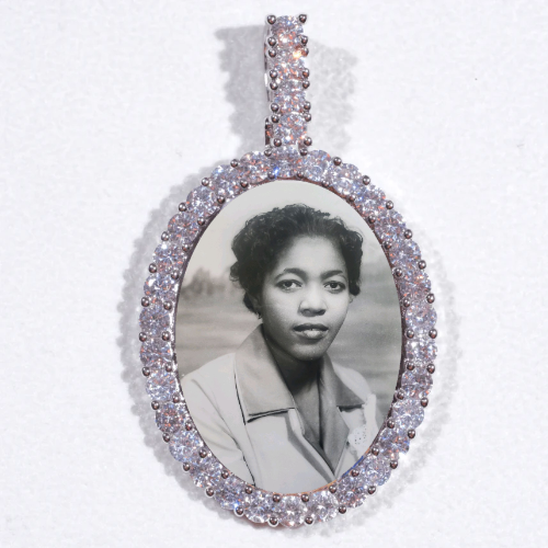 Large 3D Oval Custom Picture Pendant