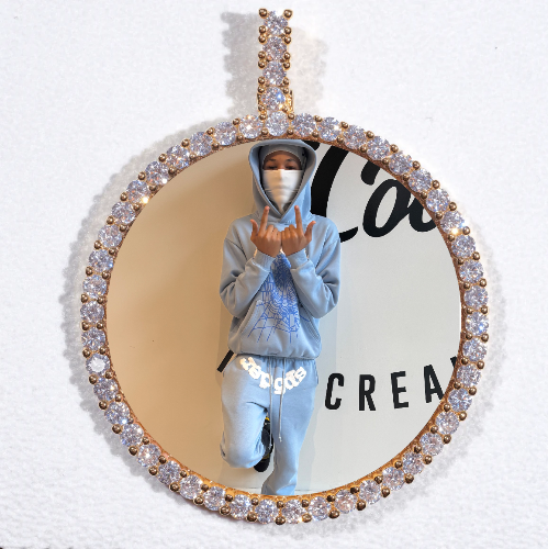 LARGE 3D CIRCLE CUSTOM PICTURE PENDANT