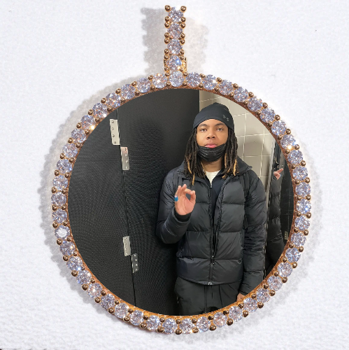 LARGE 3D CIRCLE CUSTOM PICTURE PENDANT