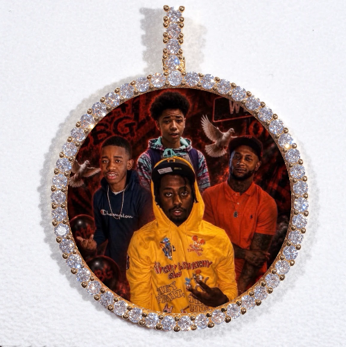 LARGE 3D CIRCLE CUSTOM PICTURE PENDANT