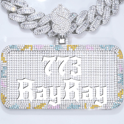 CUSTOM LETTER NECKLACE 3D COLORFUL SQUARE