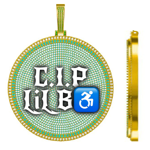 CUSTOM LETTER NECKLACE 3D BIG DISC