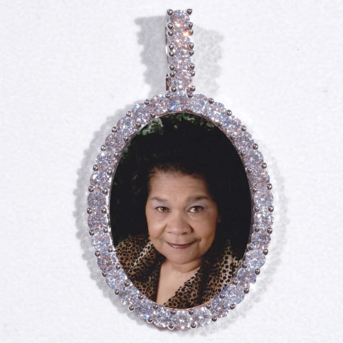 Large 3D Oval Custom Picture Pendant