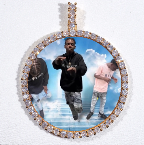LARGE 3D CIRCLE CUSTOM PICTURE PENDANT