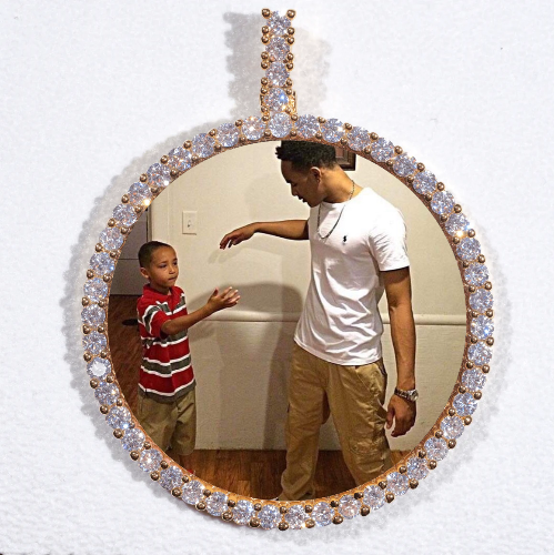LARGE 3D CIRCLE CUSTOM PICTURE PENDANT